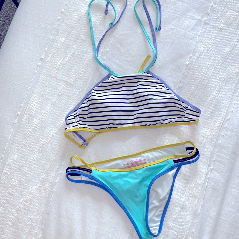 Victoria secret high neck bikini. XS top S bottoms